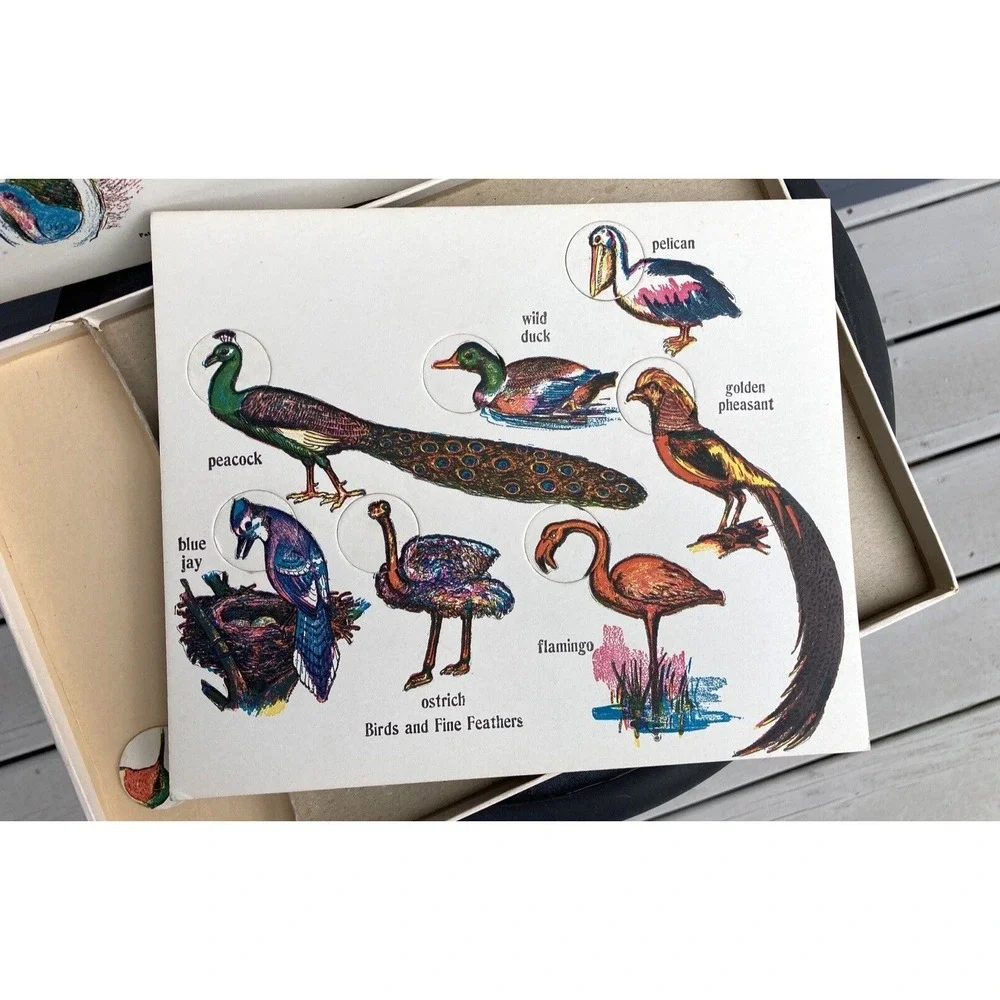Vintage Child Welfare Publishers Bird Wonderland puzzle game color 1940's